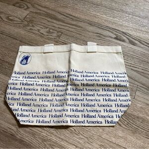 NWOT Vintage Holland America Cotton Tote Bag with Classic Design Made Hong Kong